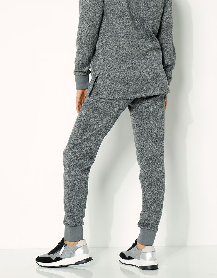 Pantalon jogging en molleton imprimé chiné (gris chiné) Pantalon jogging en molleton imprimé chiné (gris chiné)