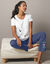 Pantalon imprim&eacute; bucolique plac&eacute; - coton jersey (ardoise)