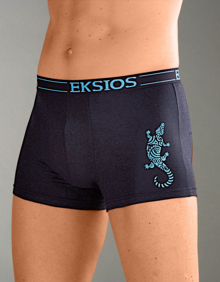 Boxer fermé élastiqué motif "salamandre" - lot de 4 (assortis) Boxer fermé élastiqué motif "salamandre" - lot de 4 (assortis)