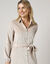 Robe-chemise longue en velours, manches longues (sable)