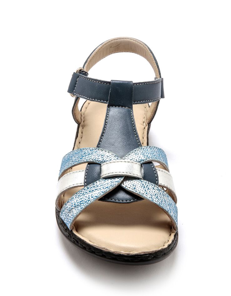 Sandales dessus cuir ultra légères - grande largeur (bleu) Sandales dessus cuir ultra légères - grande largeur (bleu)