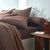 Linge de lit uni coton  (chocolat)