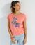 T-shirt imprimé placé, col rond (corail / beige)