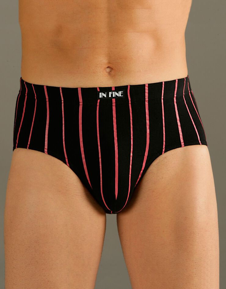 Slip fermés rayés taille haute - lot de 6 (assortis) Slip fermés rayés taille haute - lot de 6 (assortis)