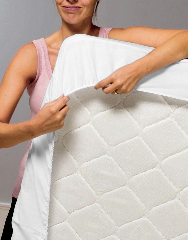 Protège matelas molleton bi-extensible imperméable (blanc)
