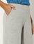 Pantalon coupe large molleton taille élastiquée (gris chiné)