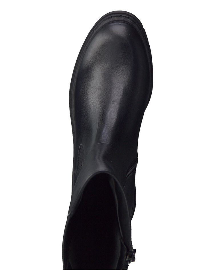 Bottes hautes cuir chunky - semelle crantée (noir)