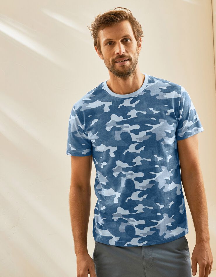 Tee-shirt imprimé camouflage (bleu) Tee-shirt imprimé camouflage (bleu)