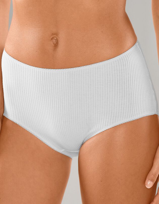 Culotte maxi côtes plates - lot de 6 (blanc)