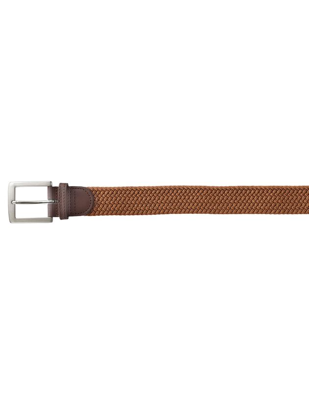 Ceinture tressée extensible finitions cuir (cuivre)