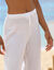Pantalon large droit, crépon fluide (blanc)
