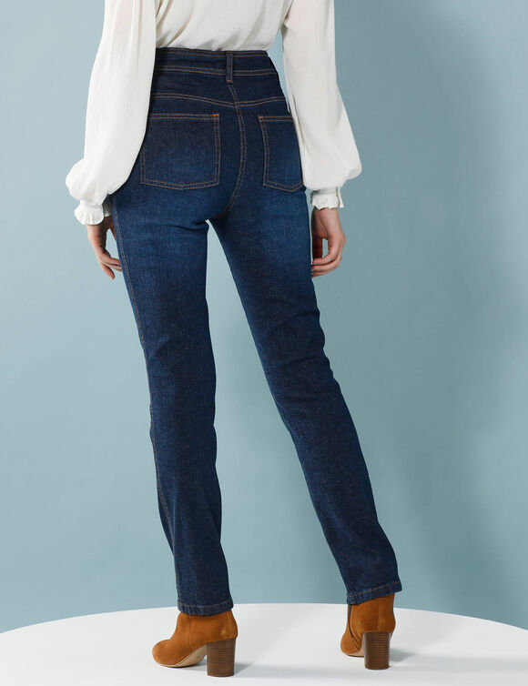 Jean droit ?� d?�coupes, sp?�cial petites, dark blue | Blancheporte