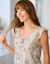 Pyjama short volanté imprimé fleuri (vert / rose)