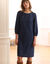 Robe droite manches 7/8ème unie (marine)