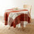 Nappe carreaux coton lin tiss&eacute; teint (terracotta)
