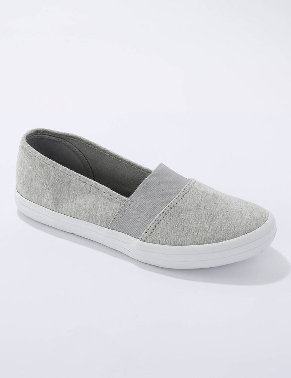 Ballerines textile élastiquées (gris)
