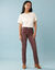 Pantalon droit &agrave; d&eacute;coupes, Sp&eacute;cial Petites (chocolat)
