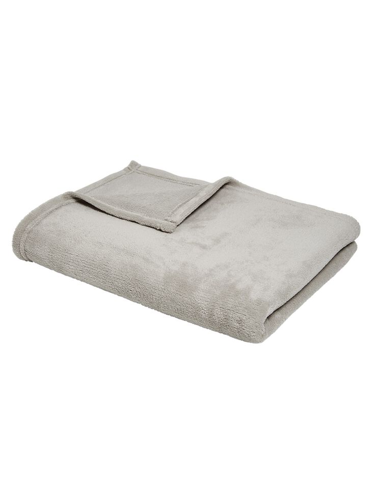 Plaid polaire toucher peluche (mastic)
