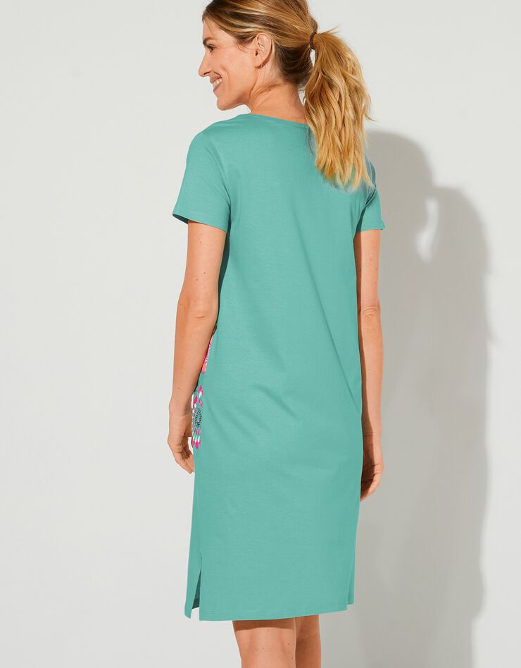 Chemise de nuit courte imprimé rosaces (lagon) Chemise de nuit courte imprimé rosaces (lagon)