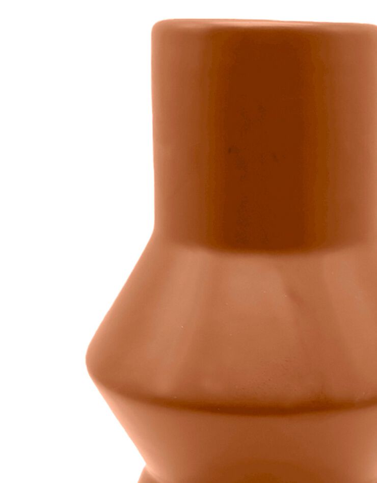 Vase céramique forme géométrique - hauteur 28 cm (terracotta)