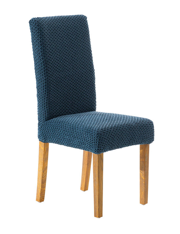 Housse texturée bi-extensible spéciale chaise (bleu)