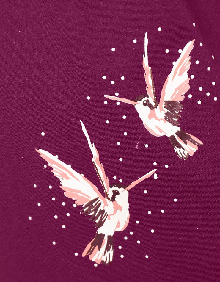Peignoir motifs "oiseaux" - coton (cerise)