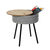 Table d’appoint-coffre déco - pieds métal (gris)