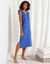 Chemise de nuit longue manches courtes broderie anglaise (bleu)