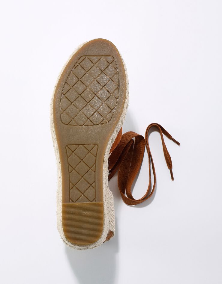 Sandales compensées corde avec liens à nouer (caramel) Sandales compensées corde avec liens à nouer (caramel)