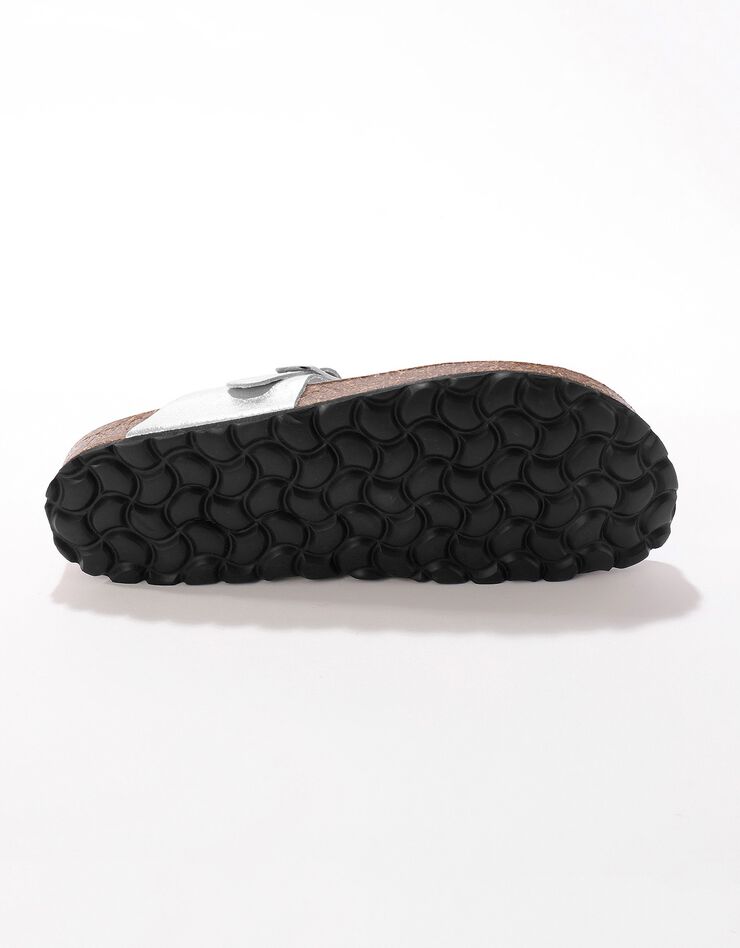 Sandales entredoigts cuir à boucle réglable - argenté (argenté)