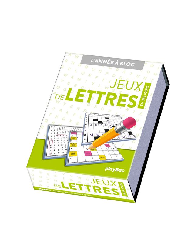 Calendrier chevalet "Jeux de lettres" (unique)