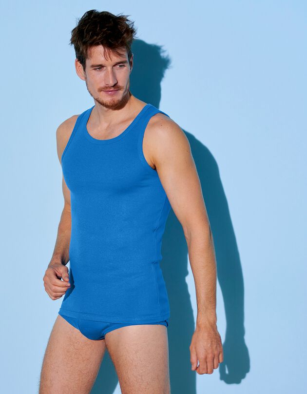 Débardeur sous-vêtement homme - lot de 3 (bleu)
