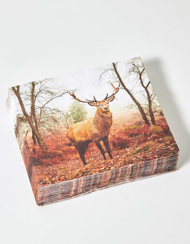 Serviette papier motif renne - lot de 20 (marron)