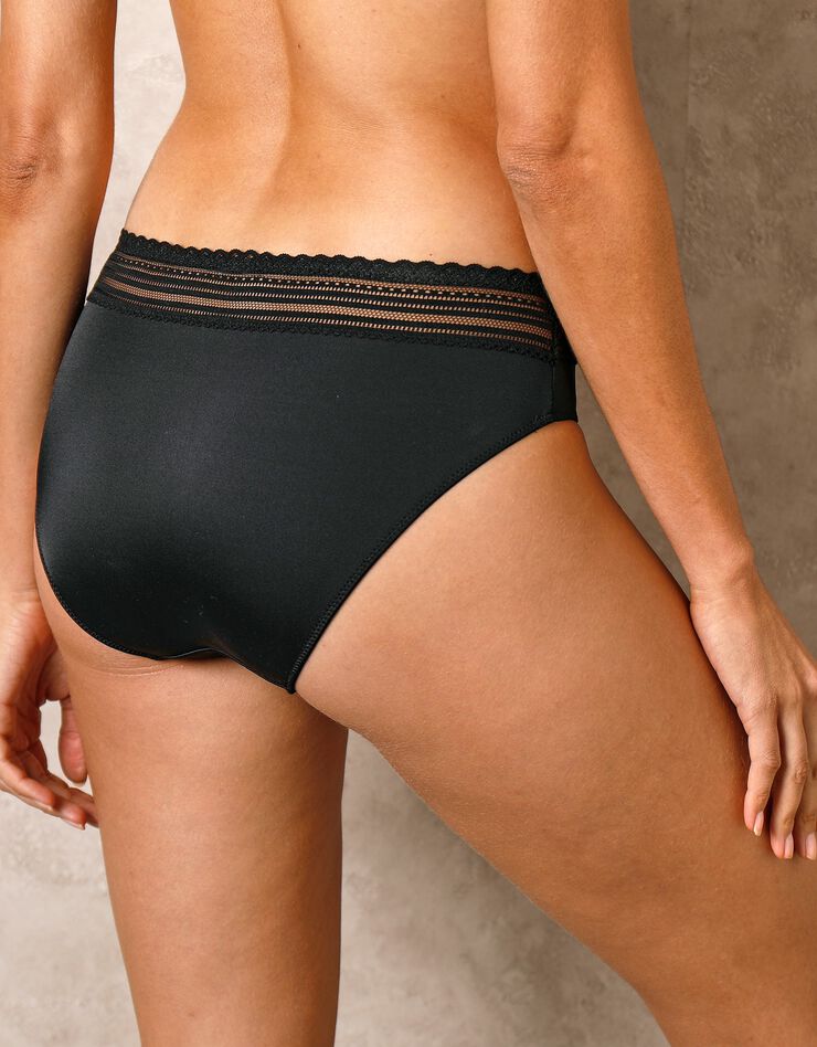 Culotte invisible microfibre et dentelle forme midi Albury - lot de 2  (noir)