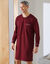 Chemise de nuit coton passepoils contrastés (bordeaux)