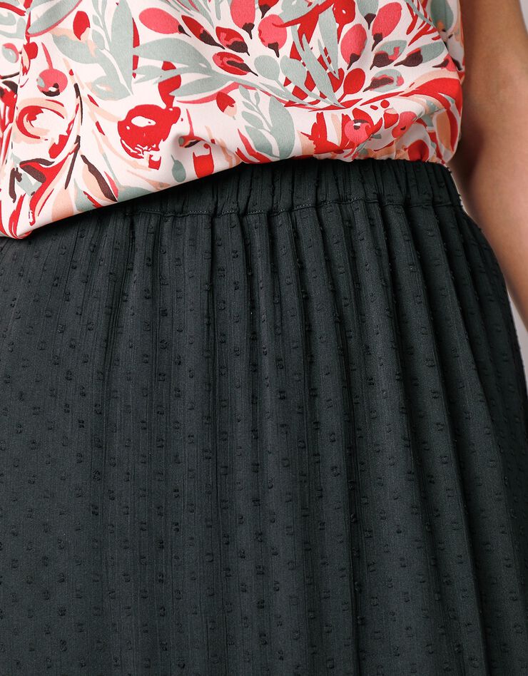 Jupon long voile plumetis taille élastiquée (noir) Jupon long voile plumetis taille élastiquée (noir)