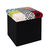 Coffre-pouf pliable patchwork (multicolore)