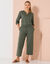 Chemise unie, mélange coton-lin (bronze)