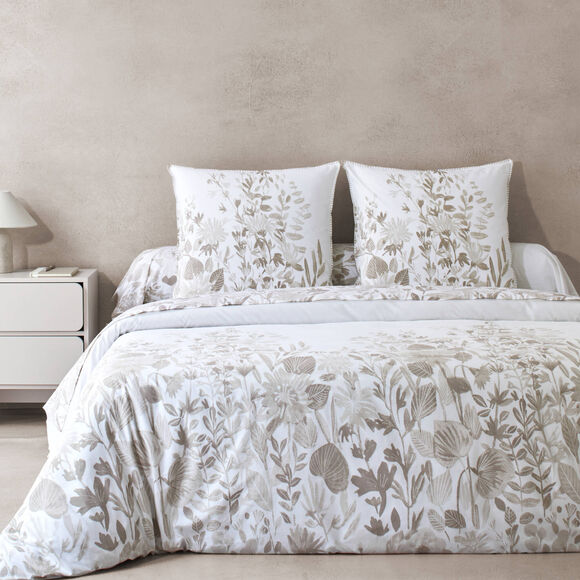 Linge de lit Lisa - percale de coton imprim&eacute;e 80 fils/cm&sup2; (sable)