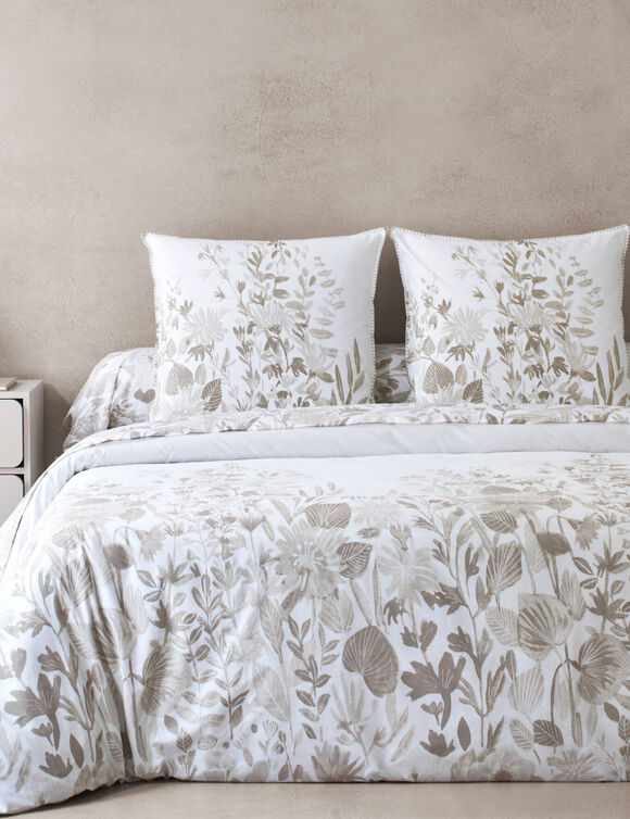 Linge de lit Lisa - percale de coton imprim&eacute;e 80 fils/cm&sup2; (sable)