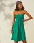 Robe bustier unie bretelles amovibles (vert)