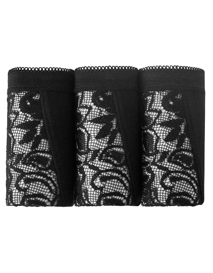 Culotte maxi dentelle - lot de 3 (noir) Culotte maxi dentelle - lot de 3 (noir)