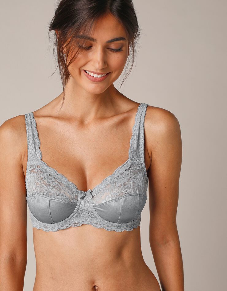 Soutien-gorge dentelle avec armatures Avila - lot de 2 (rouge pavot + gris) Soutien-gorge dentelle avec armatures Avila - lot de 2 (rouge pavot + gris)