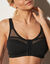 Soutien-gorge coton uni et plumetis ouverture devant - sans armatures (noir)