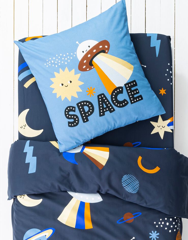 Linge de lit enfant Galaxy imprimé chat 1 personne - coton (marine)