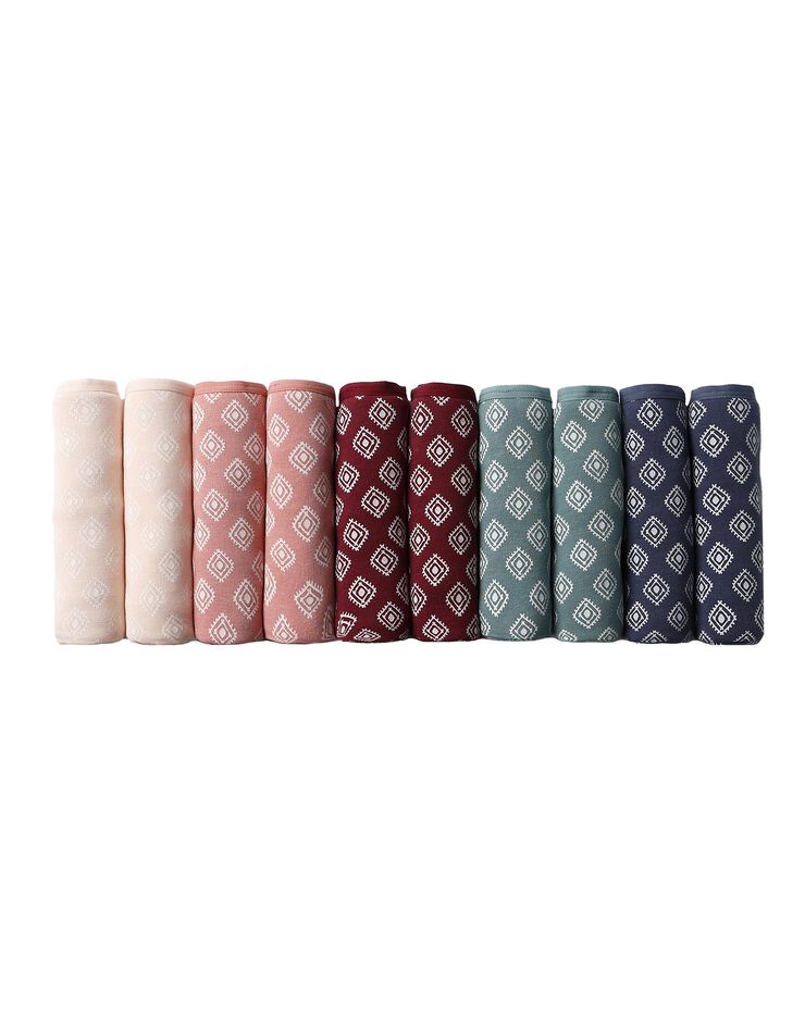 Boxer en coton extensible imprimé "losanges" – lot de 10 (poudre) Boxer en coton extensible imprimé "losanges" – lot de 10 (poudre)
