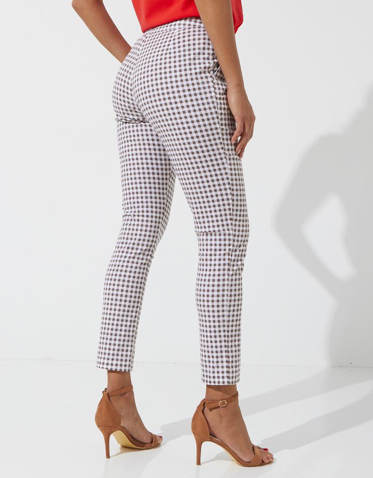 Pantalon à carreaux 7/8ème fuselé (chocolat / blanc) Pantalon à carreaux 7/8ème fuselé (chocolat / blanc)