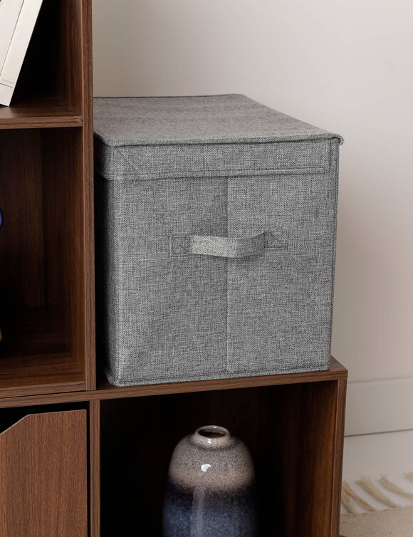 Bo&icirc;te de rangement pliable grise grand format (gris)