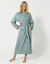 Peignoir uni en triple gaze de coton  (vert)
