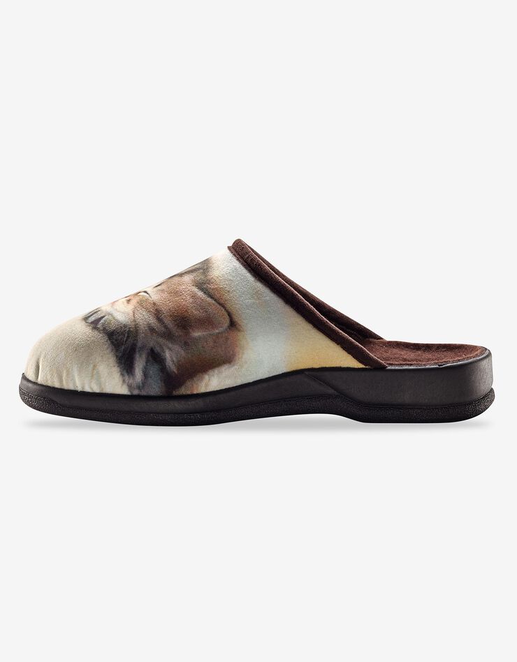Mules impression photo chaton endormi (beige / marron) Mules impression photo chaton endormi (beige / marron)